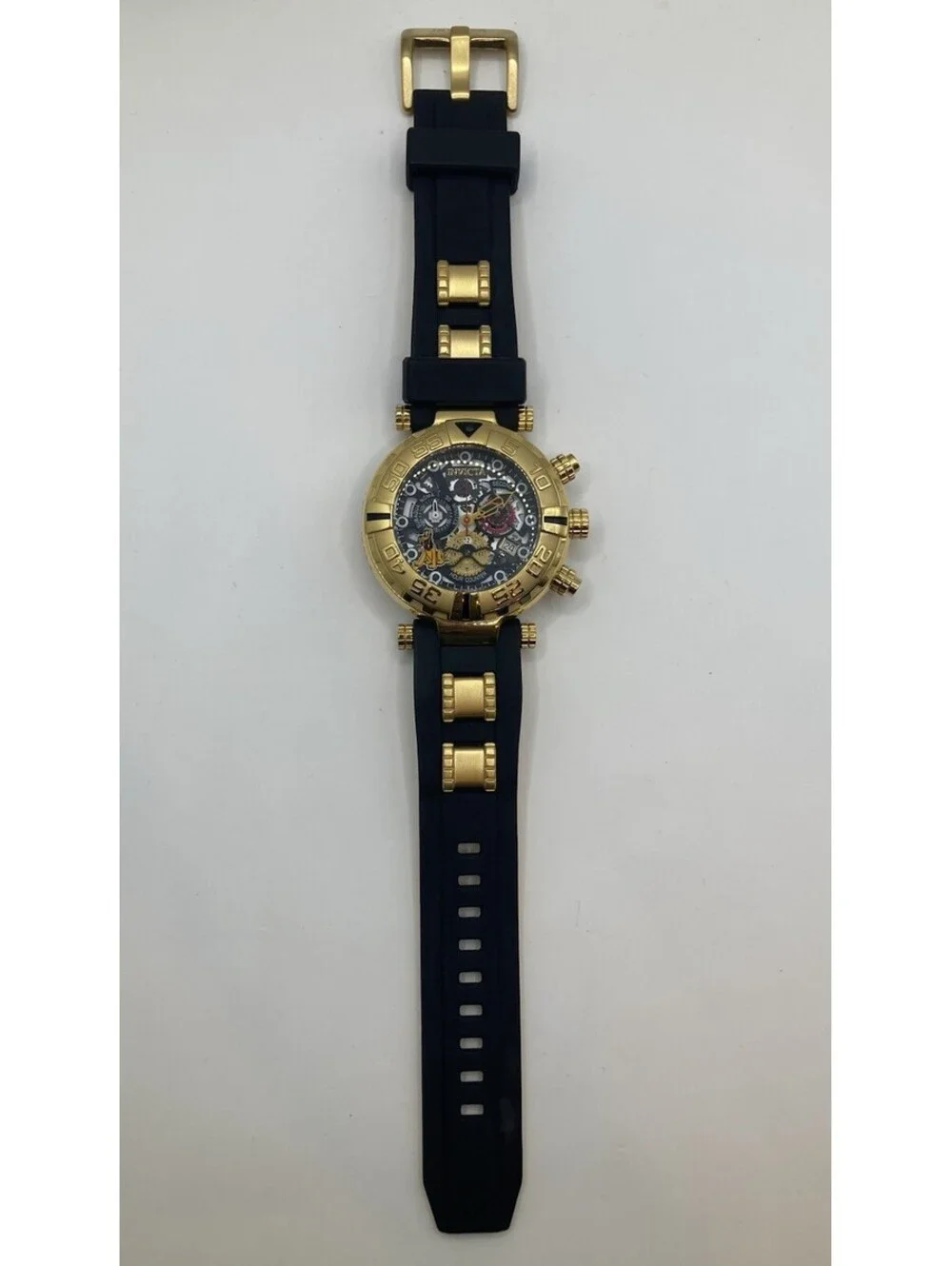 Invicta Disney Subaqua Noma Pluto Gold Skeleton Watch Limited Ed /3000 24518